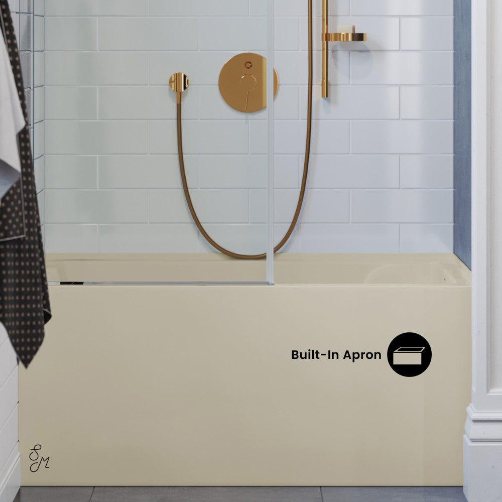 Swiss Madison Voltaire 48" x 32" Right-Hand Drain Alcove Bathtub with Apron in Bisque