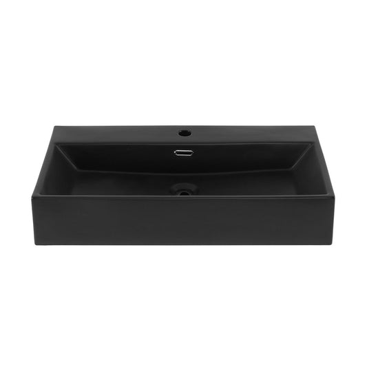 Swiss Madison Claire 30" Rectangle Wall-Mount Bathroom Sink in Matte Black