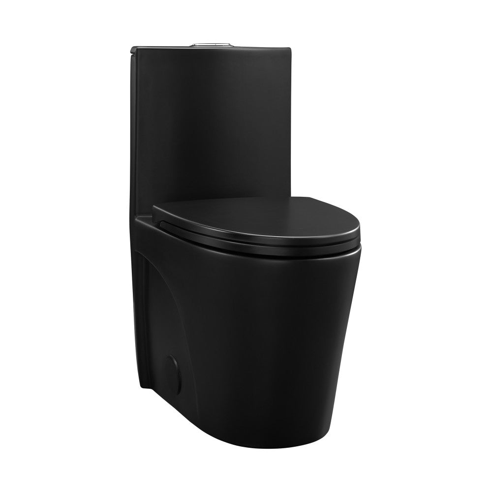 Swiss Madison St. Tropez One-Piece 14" Rough-in 1.1/1.6 GPF Dual Top Flush Elongated Toilet in Matte Black