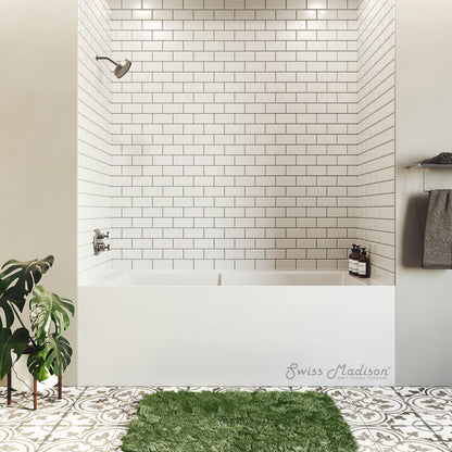 Swiss Madison Voltaire 72" x 36" Left-Hand Drain Alcove Bathtub with Apron and Armrest