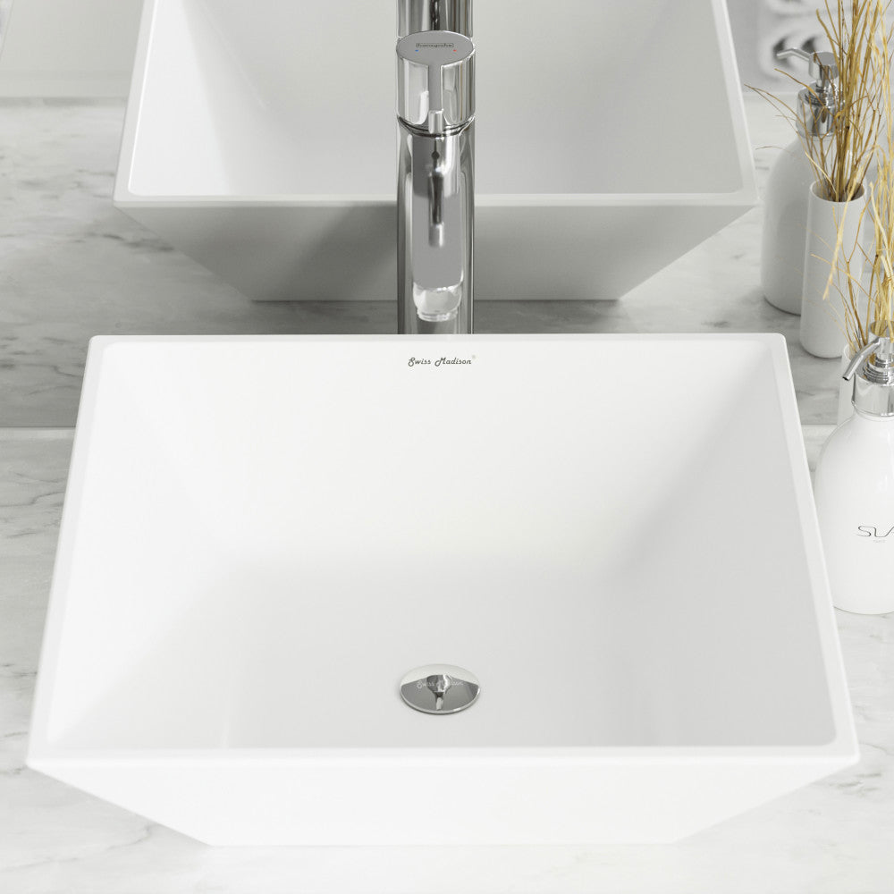 Swiss Madison St. Tropez Square Ceramic Vessel Sink