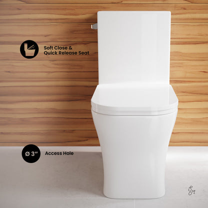 Swiss Madison Concorde One-Piece 12" Rough-in 1.28 GPF Left-Hand Flush Square Toilet in Glossy White