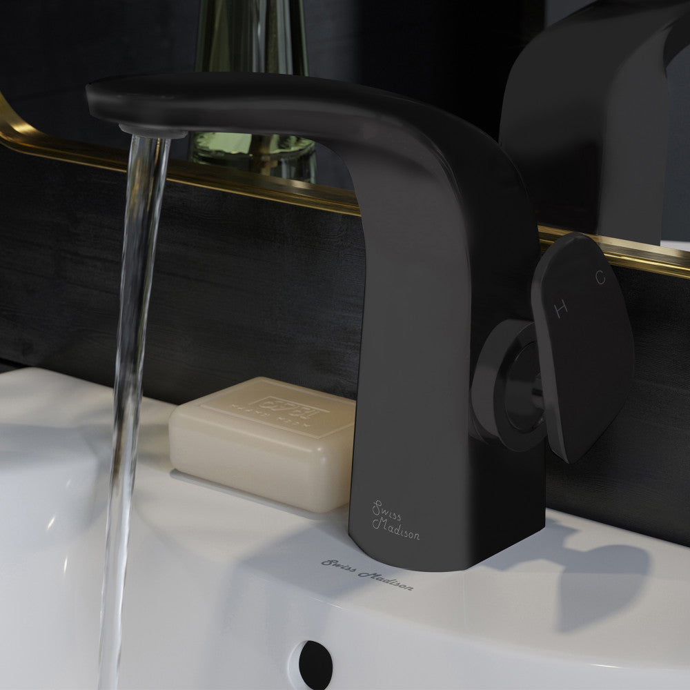 Swiss Madison Chateau Single Hole, Single-Handle, Bathroom Faucet in Matte Black