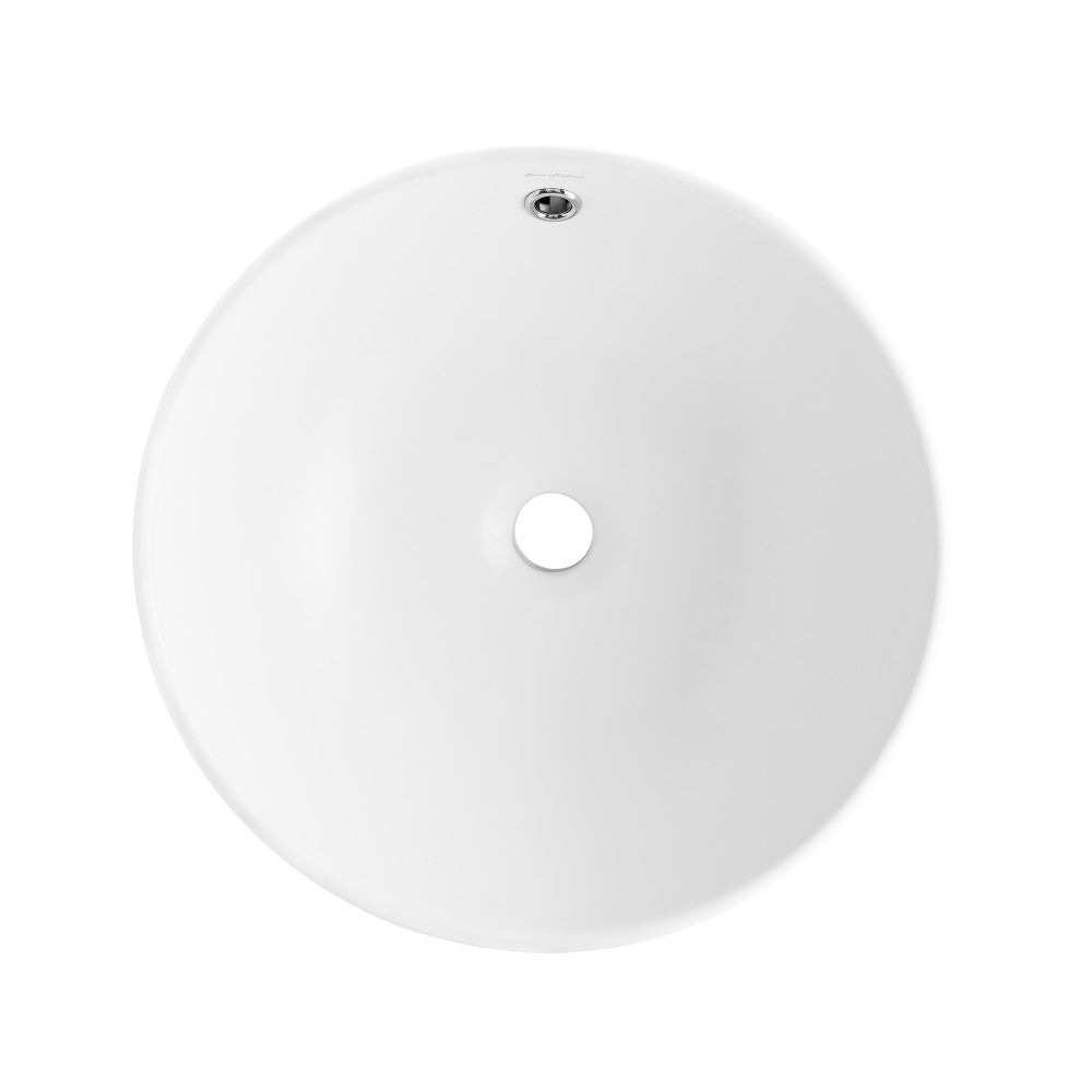 Swiss Madison Sublime 17” Round Vessel Sink in Matte White