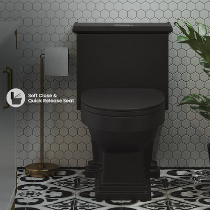 Swiss Madison Voltaire One-Piece Elongated Toilet Dual-Flush 1.1/1.6 gpf in Matte Black