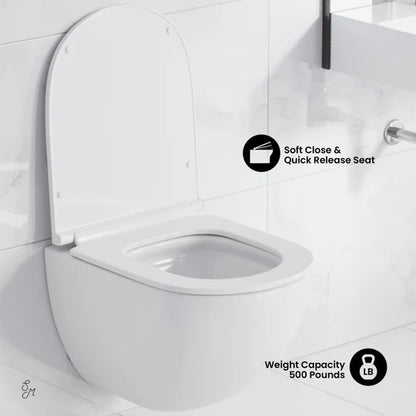 Swiss Madison Swiss Madison Well Made Forever SM-WK449-01W - St. Tropez Wall Hung Toilet Bundle, Glossy White