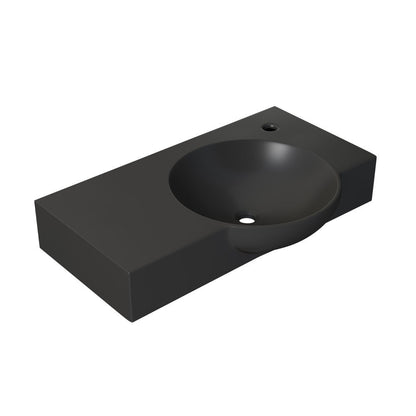Swiss Madison Chateau 30" Right Side Faucet Wall-Mount Bathroom Sink in Matte Black