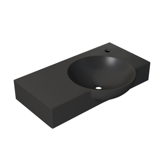 Swiss Madison Chateau 30" Right Side Faucet Wall-Mount Bathroom Sink in Matte Black