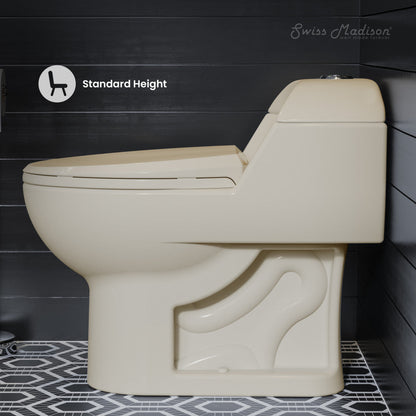 Swiss Madison Chateau One-Piece Elongated Dual-Flush Toilet in Bisque 1.1/1.6 gpf