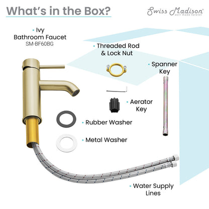 Swiss Madison Ivy Single Hole, Single-Handle, Bathroom Faucet in Brushed Gold