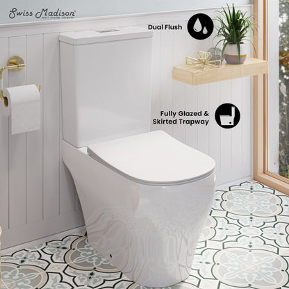 Swiss Madison Lune Two-Piece Elongated Toilet Dual-Flush 1.1/1.6 gpf