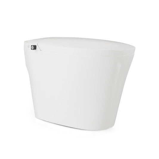 Swiss Madison Hugo H Power Flush Tankless Toilet 12" Rough-in 1.1 GPF Non-Electric ADA Toilet with Integrated Tank and Manual Bidet in Glossy White