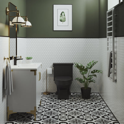 Swiss Madison Voltaire One-Piece Elongated Toilet Left Side Flush Handle 1.28 gpf in Matte Black