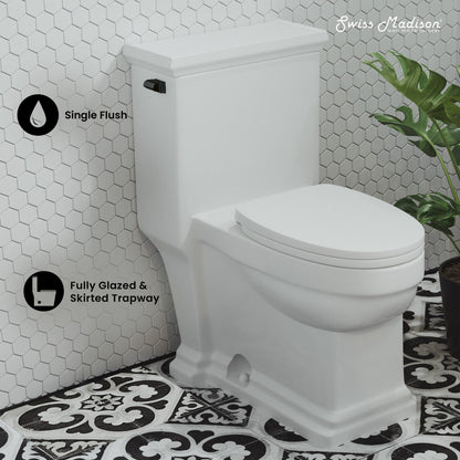 Swiss Madison Voltaire One-Piece Elongated Toilet Side Flush 1.28 gpf
