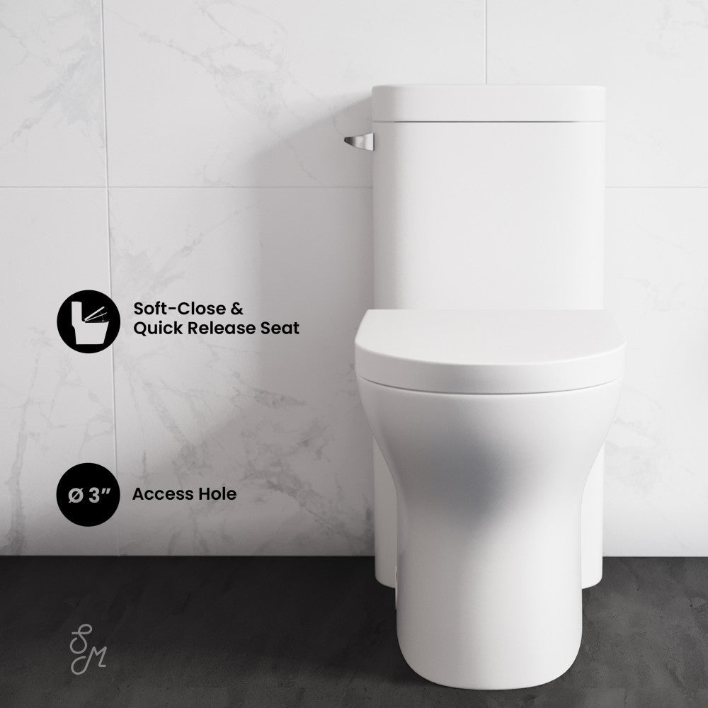 Swiss Madison Monaco One-Piece Elongated Left Side Flush Handle Toilet 1.28 gpf