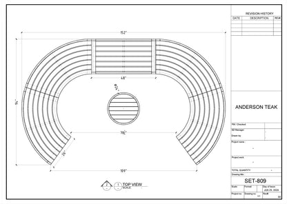 Anderson Teak SET-809 Circular Modular Deep Seating Set