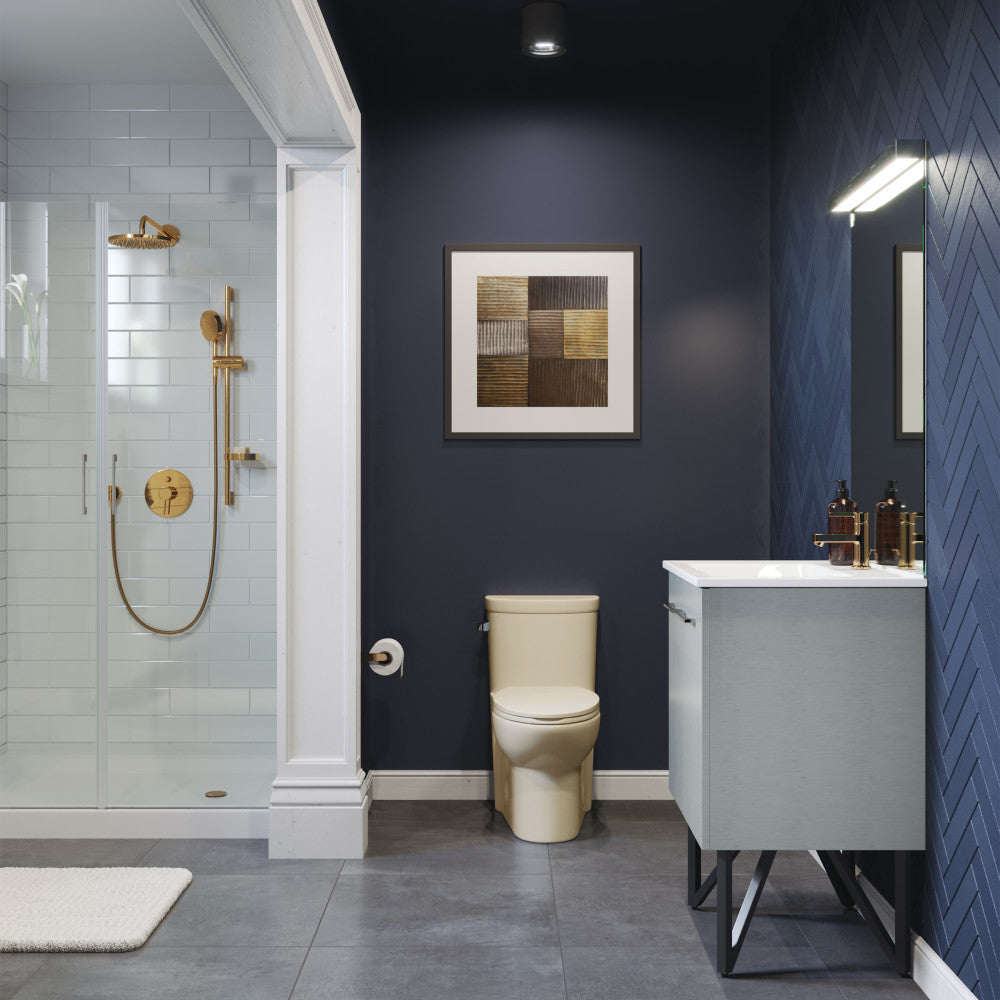 Swiss Madison Sublime One-Piece Elongated Left Side Flush Handle Toilet in Bisque 1.28 gpf