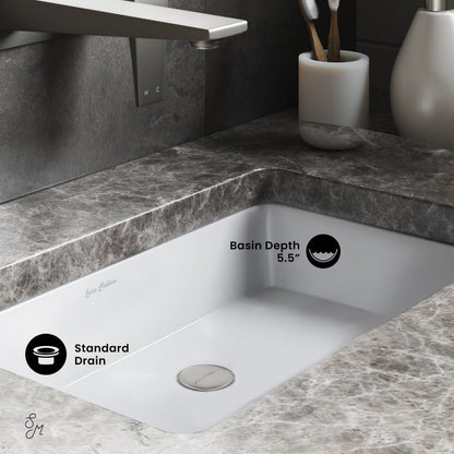 Swiss Madison Voltaire 21 Rectangular Under-Mount Bathroom Sink