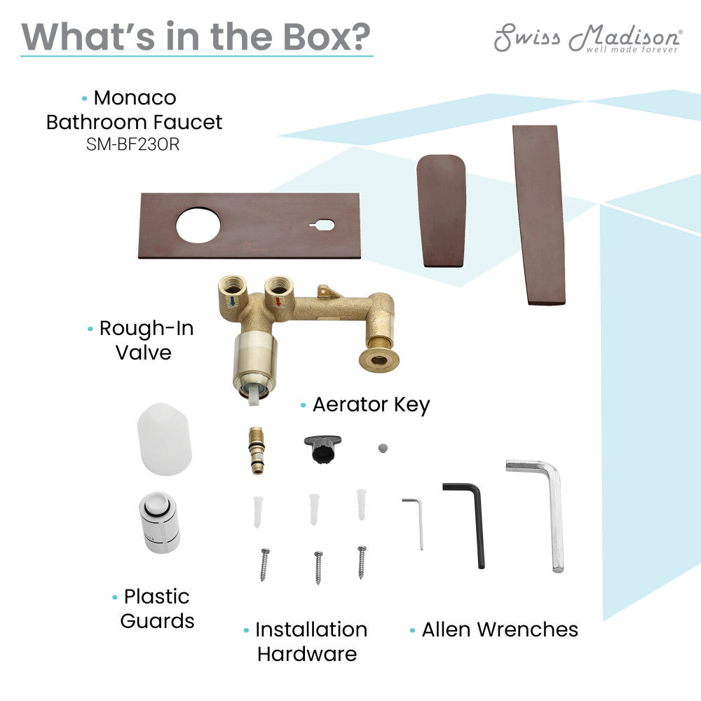 Swiss Madison Monaco Single-Handle, Wall-Mount, Bathroom Faucet in Oil Rubbed Bronze