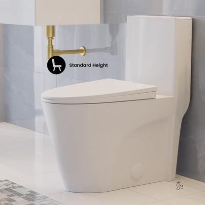 Swiss Madison St. Tropez One-Piece Elongated Toilet, Touchless 1.1/1.6 gpf