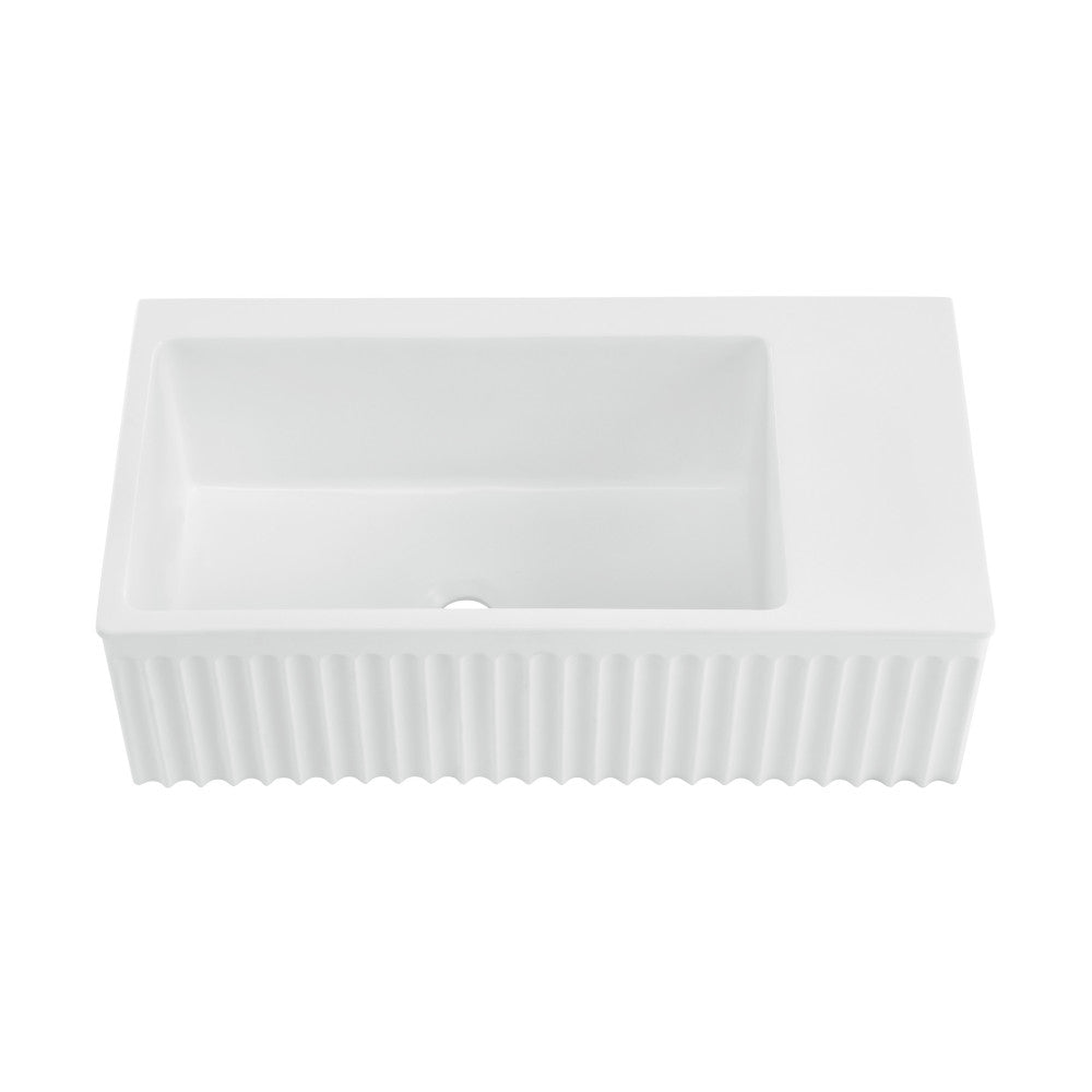 Swiss Madison Delice 24" Rectangle Wall-Mount Bathroom Sink in Matte White