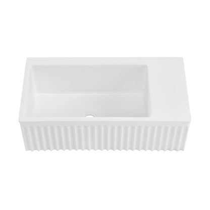 Swiss Madison Delice 24" Rectangle Wall-Mount Bathroom Sink in Matte White