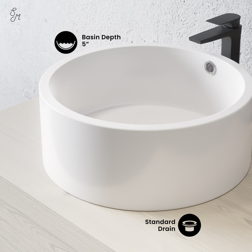 Swiss Madison Monaco 16.5” Round Vessel Sink in Matte White