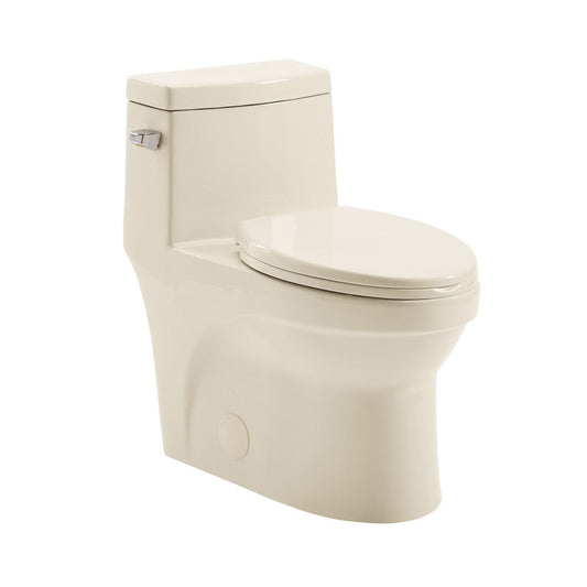 Swiss Madison Virage One Piece Elongated Left Side Flush Handle Toilet 1.28 gpf in Bisque