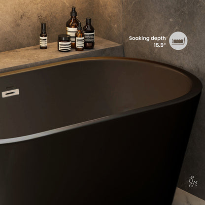 Swiss Madison Claire 60" Freestanding Bathtub in Matte Black