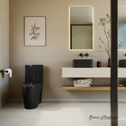 Swiss Madison St. Tropez One Piece Elongated Toilet Vortex™ Flush in Glossy Black 1.1/1.6 gpf