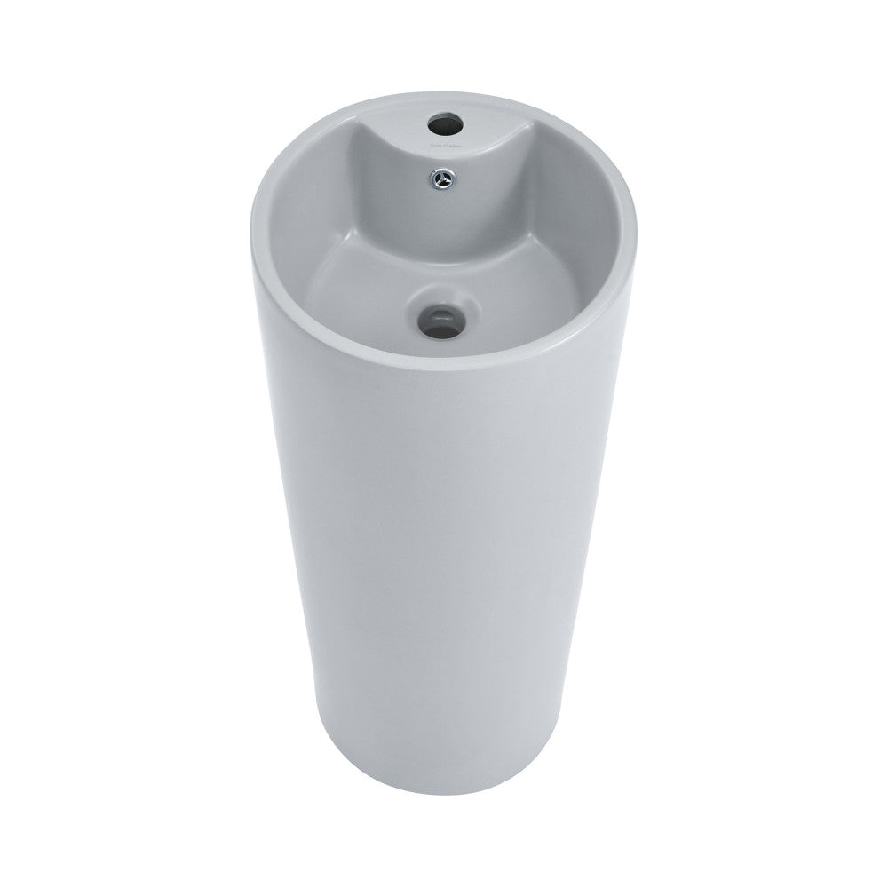 Swiss Madison Monaco Circular Basin Pedestal Sink Matte Grey