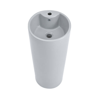 Swiss Madison Monaco Circular Basin Pedestal Sink Matte Grey