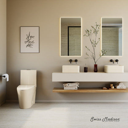 Swiss Madison St. Tropez One Piece Elongated Toilet Dual Vortex Flush 1.1/1.6 gpf in Bisque