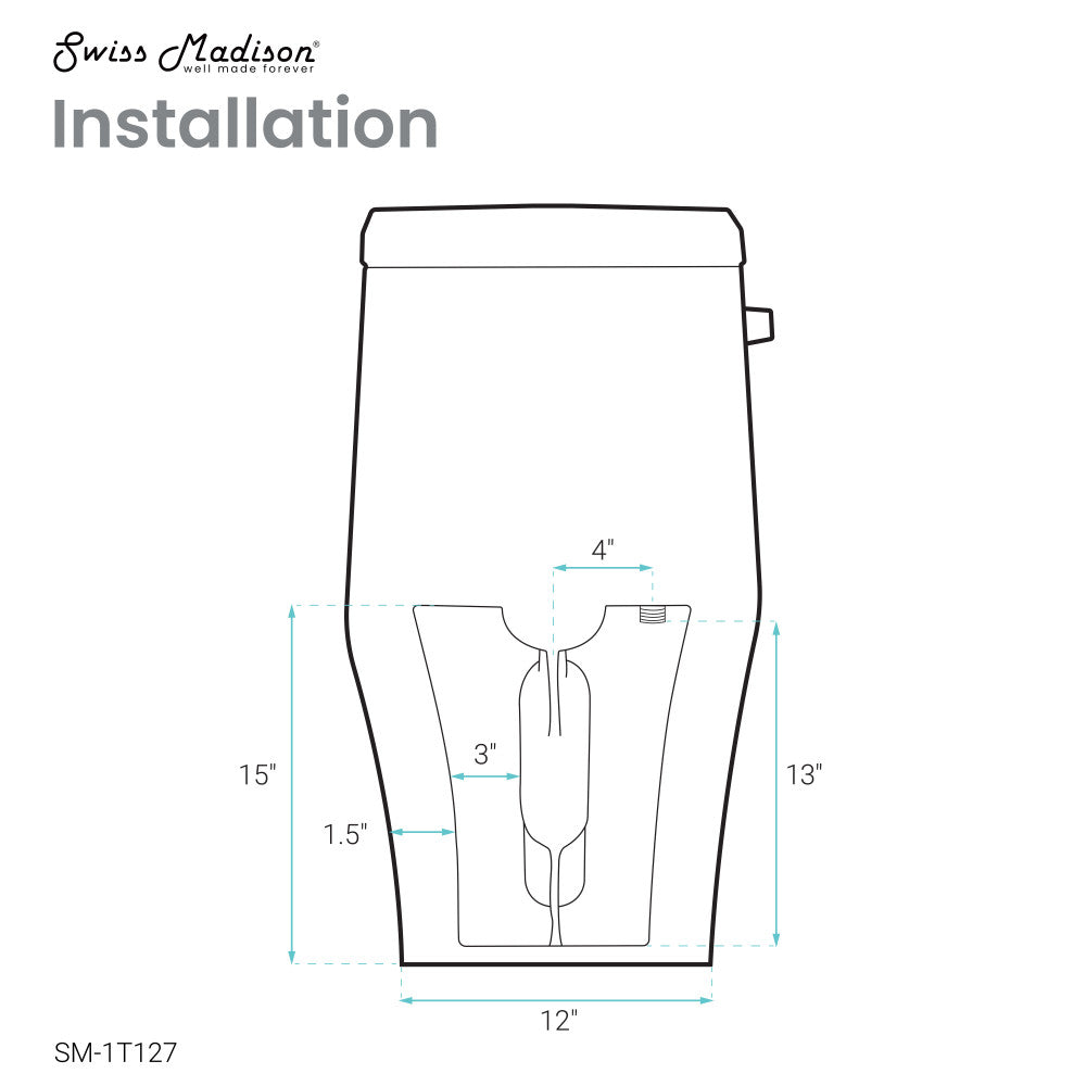 Swiss Madison Ivy One-Piece Toilet, 10" Rough-in 1.1/1.6 gpf