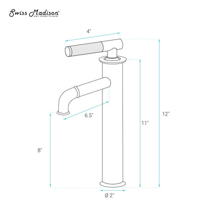 Swiss Madison Avallon Single Hole, Single-Handle Sleek, High Arc Bathroom Faucet in Matte Black