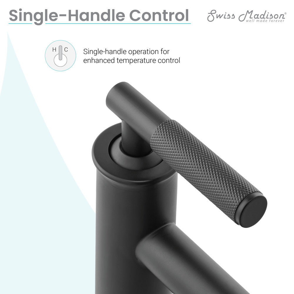 Swiss Madison Avallon Single Hole, Single-Handle Sleek, High Arc Bathroom Faucet in Matte Black