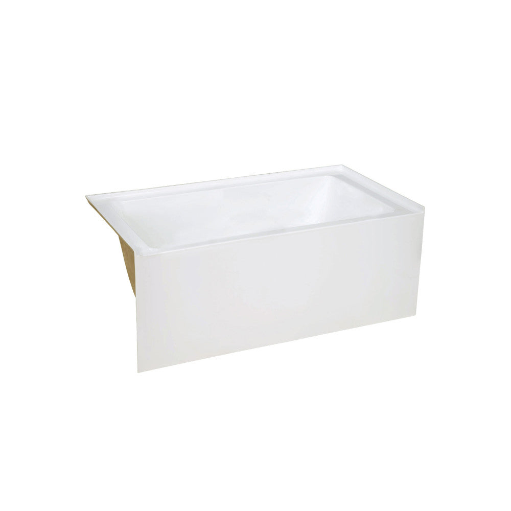Swiss Madison Voltaire 48 x 32 Skirted Left Drain Soaking Apron Bathtub in Glossy White with Integrated Overflow, Drain Included