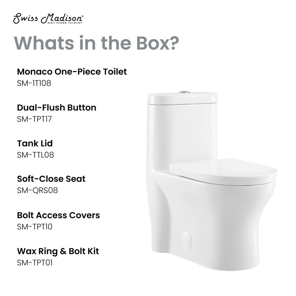 Swiss Madison Monaco One-Piece Elongated Toilet Dual-Flush 1.1/1.6 gpf