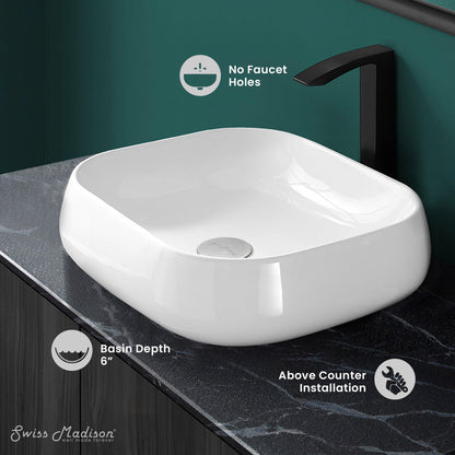 Swiss Madison Chateau 18 Square Ceramic Vessel Sink