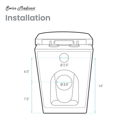 Swiss Madison St. Tropez Back-to-Wall Toilet Bundle 0.8/1.6 GPF Dual Flush in Glossy White with White Flush Plate