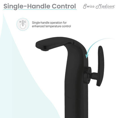 Swiss Madison Chateau Single Hole, Single-Handle, High Arc Bathroom Faucet in Matte Black