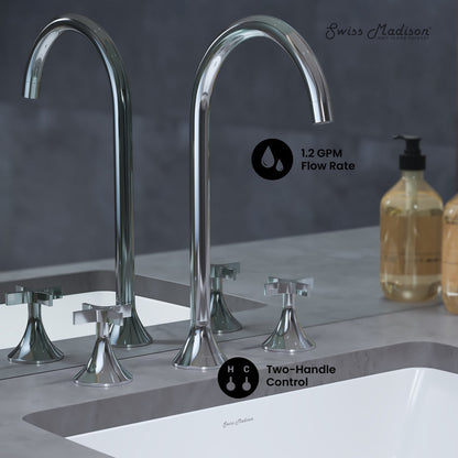 Swiss Madison Daxton 8 in. Widespread, Cross Handle, Bathroom Faucet in Chrome