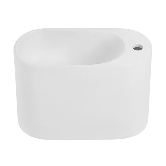 Swiss Madison Terre 18" Right Side Faucet Wall-Mount Bathroom Sink in White