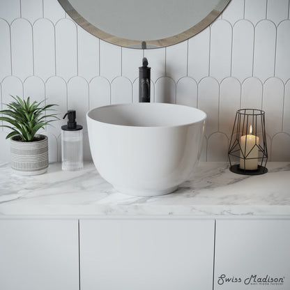 Swiss Madison Calice 15'' Vessel Sink in White