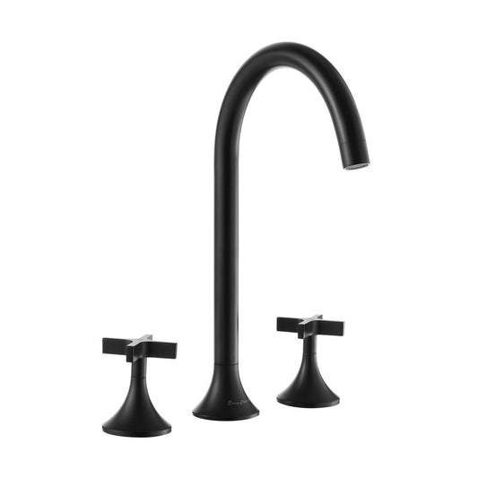 Swiss Madison Daxton 8 in. Widespread, Cross Handle, Bathroom Faucet in Matte Black
