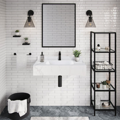 Swiss Madison Avancer 36'' Wall Mount Sink In White Marble