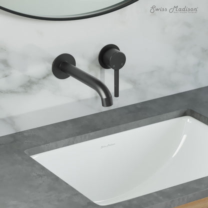 Swiss Madison Ivy Single-Handle Wall Mount Bathroom Faucet in Matte Black