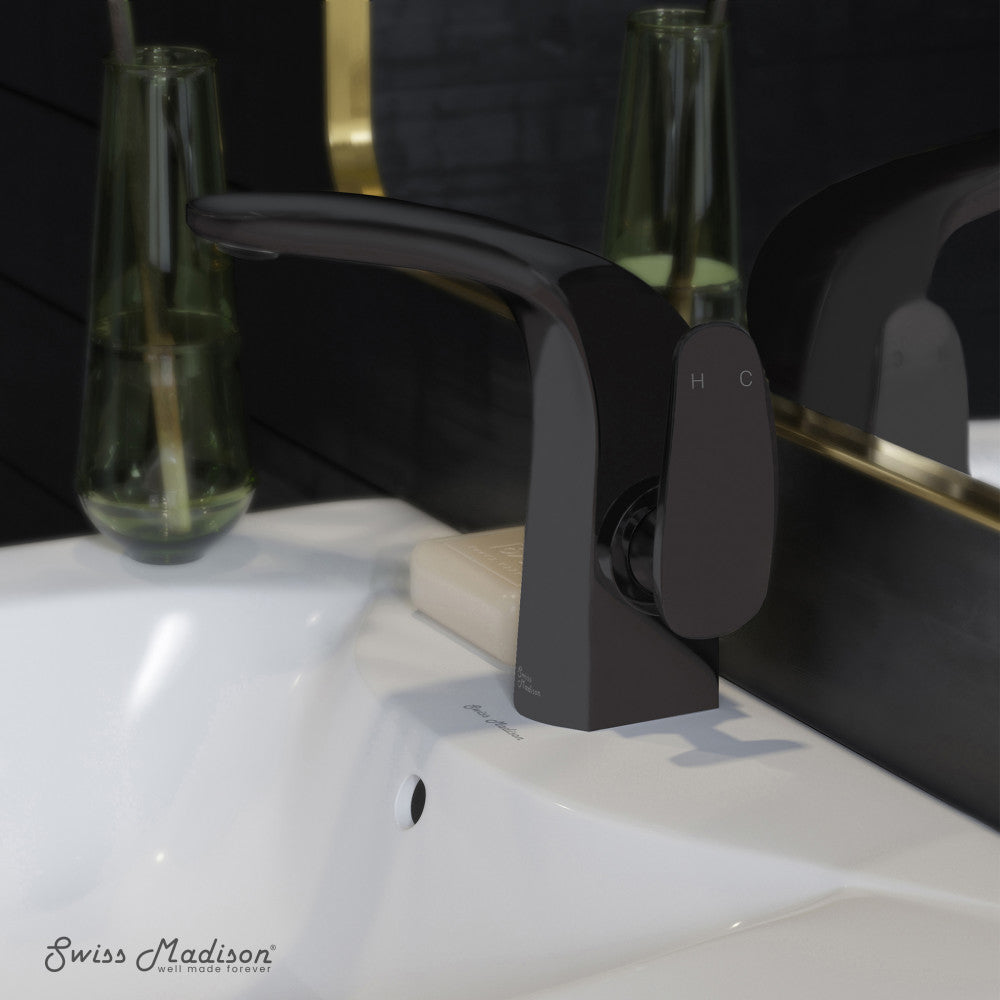 Swiss Madison Chateau Single Hole, Single-Handle, Bathroom Faucet in Matte Black