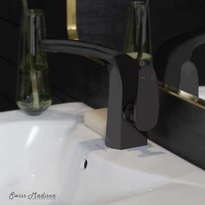 Swiss Madison Chateau Single Hole, Single-Handle, Bathroom Faucet in Matte Black