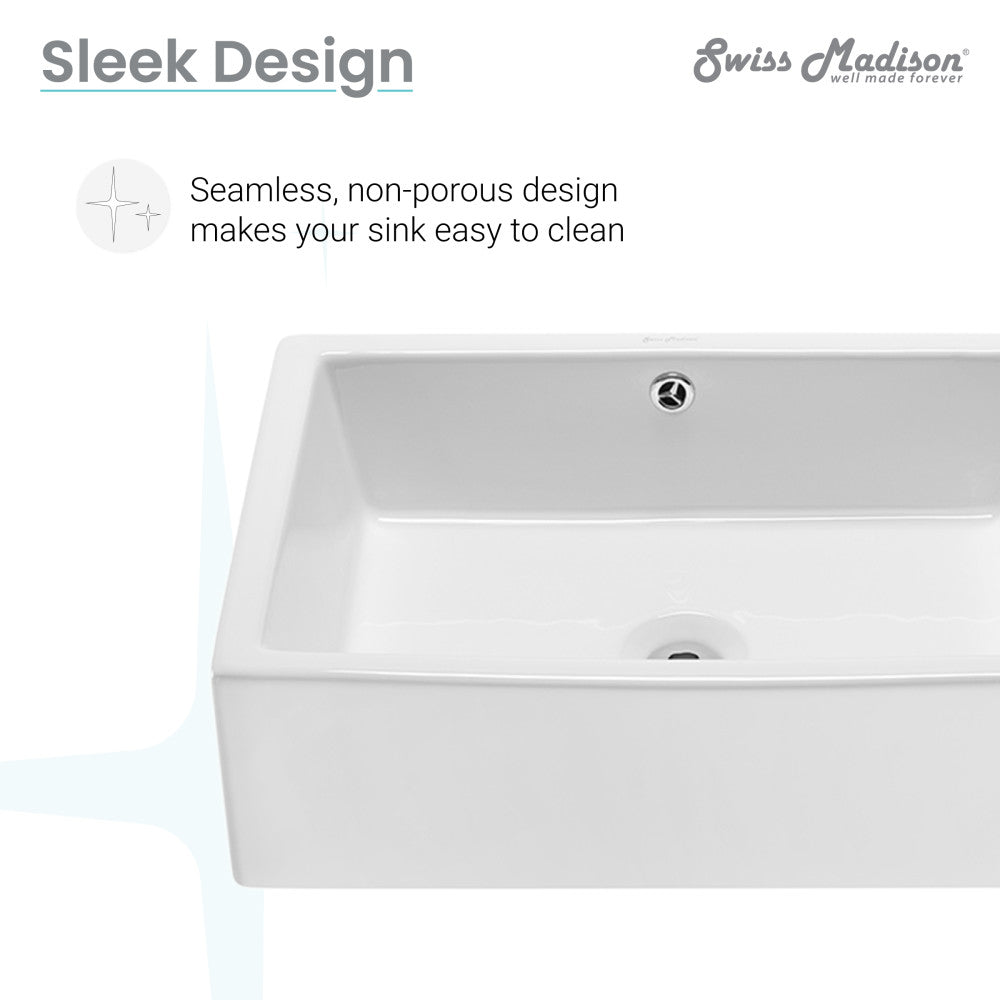 Swiss Madison Voltaire 17 Rectangle Ceramic Vessel Sink